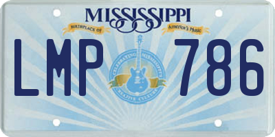 MS license plate LMP786