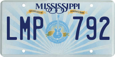 MS license plate LMP792