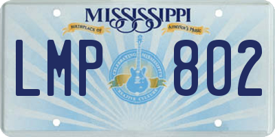 MS license plate LMP802