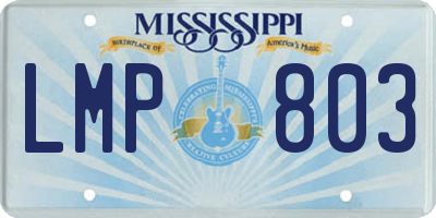 MS license plate LMP803