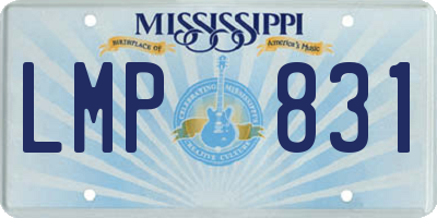 MS license plate LMP831