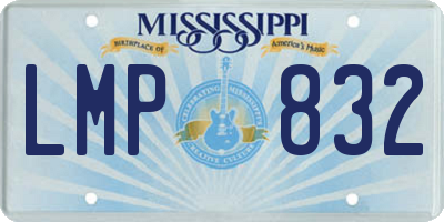 MS license plate LMP832