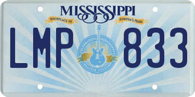 MS license plate LMP833