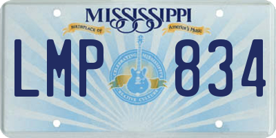 MS license plate LMP834