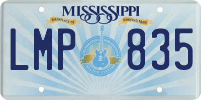 MS license plate LMP835