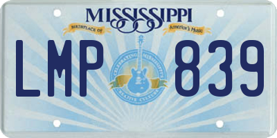 MS license plate LMP839