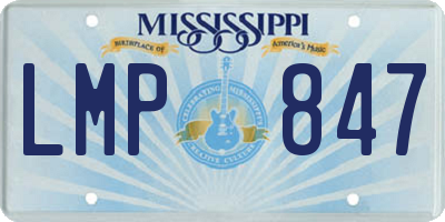 MS license plate LMP847