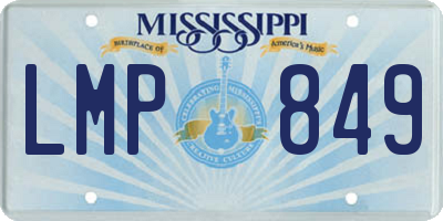 MS license plate LMP849