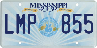 MS license plate LMP855