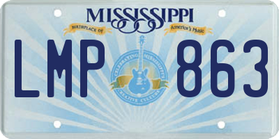 MS license plate LMP863