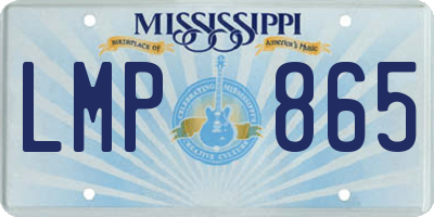 MS license plate LMP865