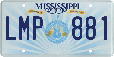 MS license plate LMP881