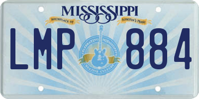 MS license plate LMP884