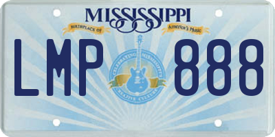 MS license plate LMP888
