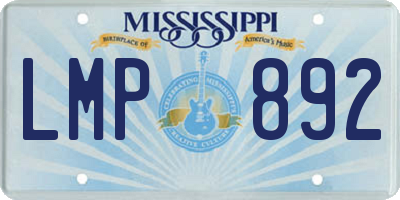 MS license plate LMP892
