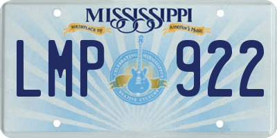 MS license plate LMP922