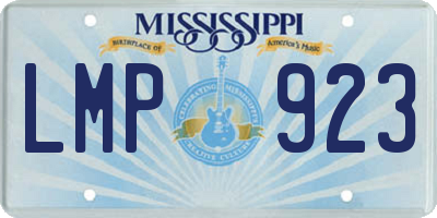 MS license plate LMP923