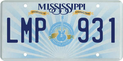 MS license plate LMP931