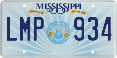 MS license plate LMP934