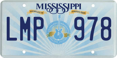 MS license plate LMP978