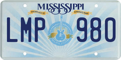 MS license plate LMP980