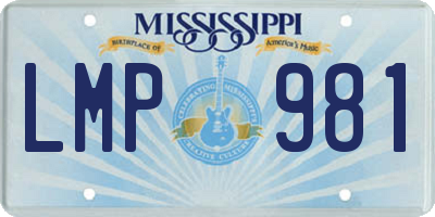 MS license plate LMP981