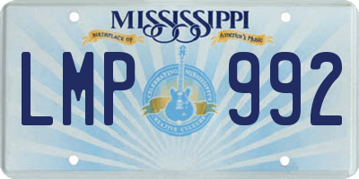 MS license plate LMP992