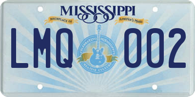 MS license plate LMQ002