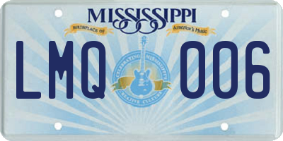 MS license plate LMQ006