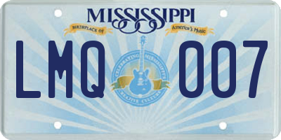 MS license plate LMQ007