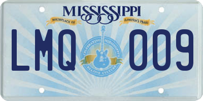 MS license plate LMQ009