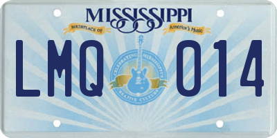 MS license plate LMQ014
