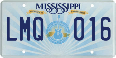 MS license plate LMQ016
