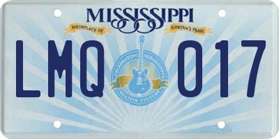 MS license plate LMQ017