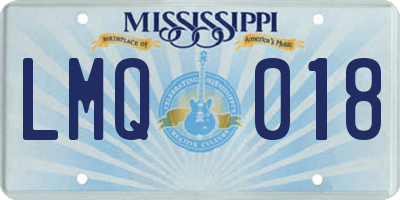 MS license plate LMQ018