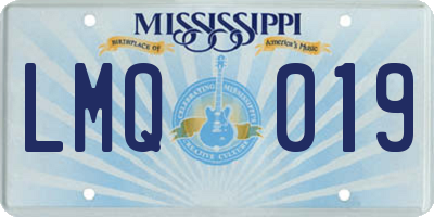 MS license plate LMQ019