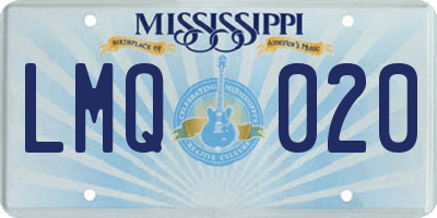 MS license plate LMQ020