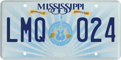 MS license plate LMQ024