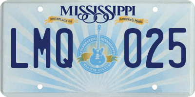 MS license plate LMQ025