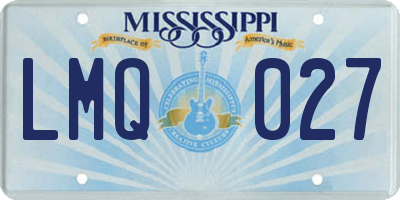MS license plate LMQ027