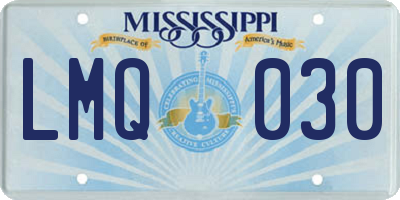 MS license plate LMQ030