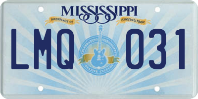 MS license plate LMQ031