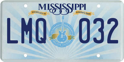 MS license plate LMQ032