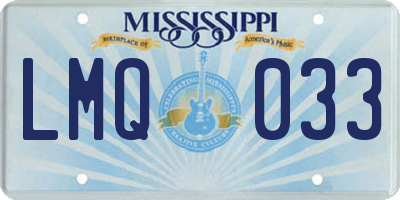 MS license plate LMQ033