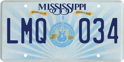 MS license plate LMQ034