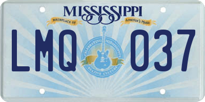 MS license plate LMQ037