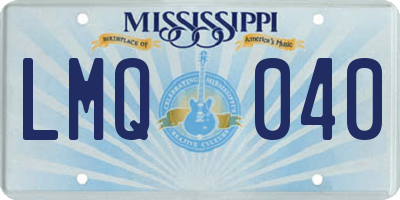 MS license plate LMQ040