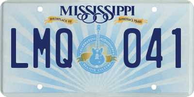 MS license plate LMQ041
