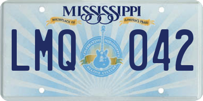 MS license plate LMQ042