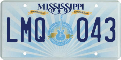 MS license plate LMQ043